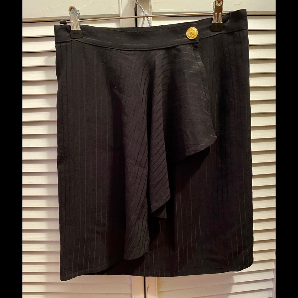 VINTAGE VERSACE RUFFLE BLACK SKIRT